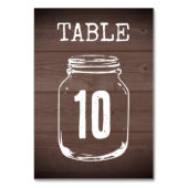 Braunholz rustikale Hochzeitskarten Tischnummer (Vorderseite)