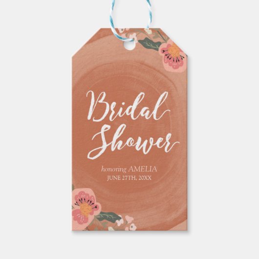 Braunholz Rustikales Brautparty Geschenkanhänger (Vorderseite)