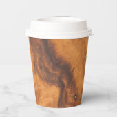 Braunholz Textur Weißes Wasserschiff Ankerpapier P Pappbecher (Rückseite)