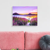 Braunhölzern zwischen Lavendelfeld und Blume Leinwanddruck (Insitu (Wohnzimmer))