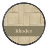 Braunholzfliesen Eishockey Puck (Vorderseite)