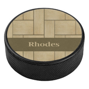Braunholzfliesen Eishockey Puck