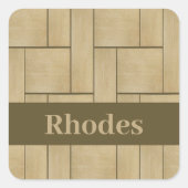 Braunholzfliesen Quadratischer Aufkleber (Vorderseite)