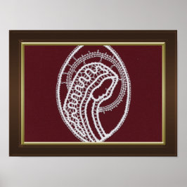 Braunholzrahmen mit goldfarbenem Foto Poster