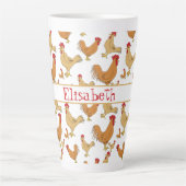Braunhühner Design Personalisiert groß Milchtasse (Vorderseite)