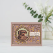 Braunhund Vintag Reproduction Postkarte (Stehend Vorderseite)