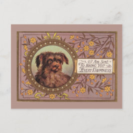 Braunhund Vintag Reproduction Postkarte