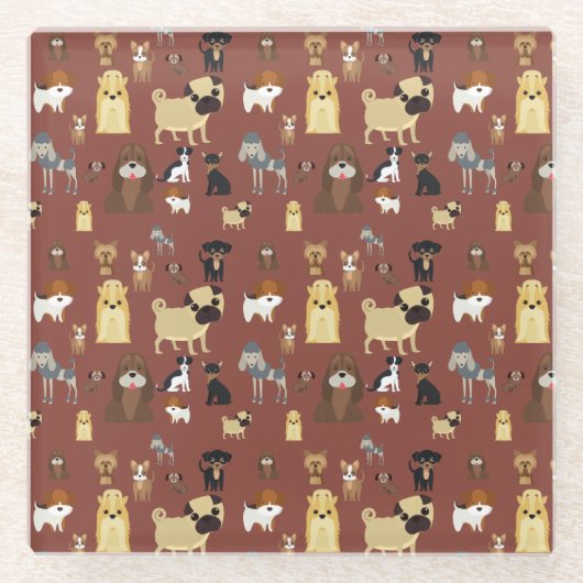 Braunhunde Glasuntersetzer (Vorderseite)