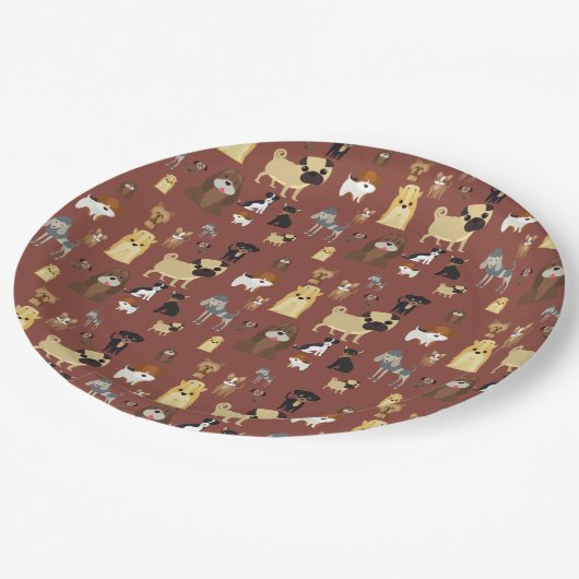 Braunhunde Pappteller (Schrägansicht)