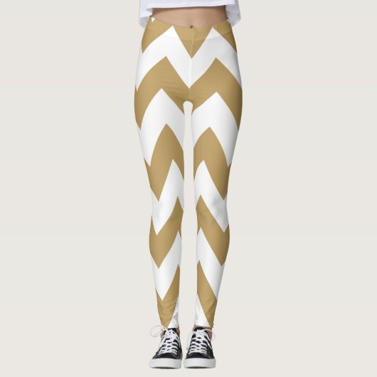 Braunkohlene neutrale Chevronen Leggings (Vorderseite)
