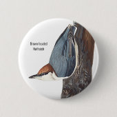 Braunkopfatch, Audubon, Vogelbeobachter Bird Wear, Button (Vorderseite)