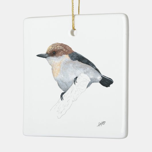Braunkopfnuthatch Keramikornament (Links)
