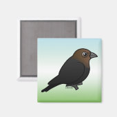 Braunkopfvogel Magnet (Vorderseite/Rückseite)