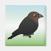 Braunkopfvogel Magnet (Vorne)