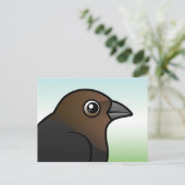 Braunkopfvogel Postkarte (Stehend Vorderseite)