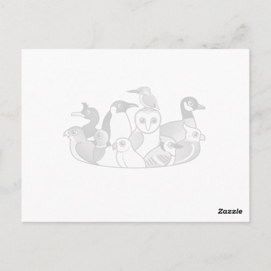 Braunkopfvogel Postkarte (Rückseite)