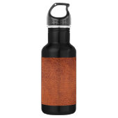 Braunleder Edelstahlflasche (Vorderseite)