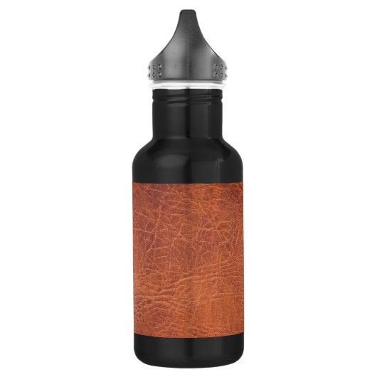 Braunleder Edelstahlflasche (Links)