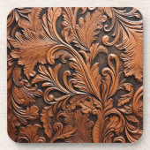 Braunleder Getränkeuntersetzer (Vorderseite)