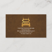 Braunleder Grunge Gold LKW Box Transport Visitenkarte (Rückseite)