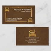 Braunleder Grunge Gold LKW Box Transport Visitenkarte (Vorne/Hinten)