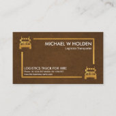 Braunleder Grunge Gold LKW Box Transport Visitenkarte (Vorderseite)