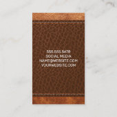 Braunleder-Hintergrund Terminkarte (Rückseite)