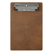 Braunleder Mini Klemmbrett (Vorderseite)