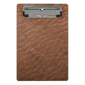 Braunleder Mini Klemmbrett (Vorderseite)