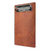 Braunleder Mini Klemmbrett (Gewinkelt2)