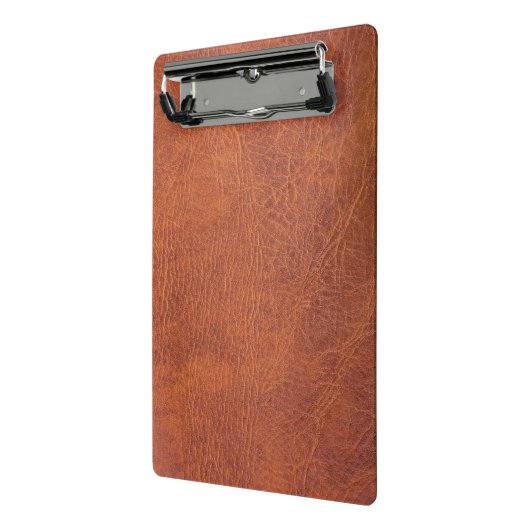 Braunleder Mini Klemmbrett (Gewinkelt2)