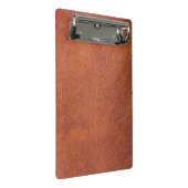 Braunleder Mini Klemmbrett (Schrägansicht)