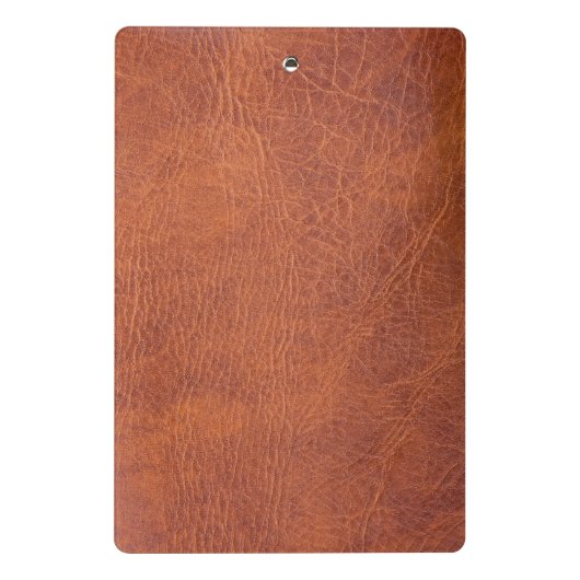 Braunleder Mini Klemmbrett (Rückseite)