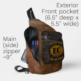 Braunleder-Nachahmung länglicher Münzen Sammler Crossbody Bag