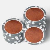 Braunleder Pokerchips (Stapel)
