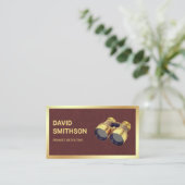 Braunleder Privatdetektor Visitenkarte (Stehend Vorderseite)