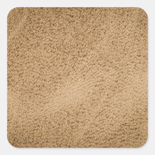 Braunleder Quadratischer Aufkleber (Vorderseite)