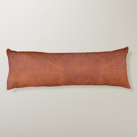 Braunleder Seitenschläferkissen (Rückseite)