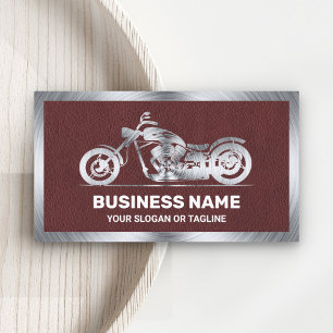Braunleder-Stahl-Motorrad-Motorrad-Mechaniker Visitenkarte