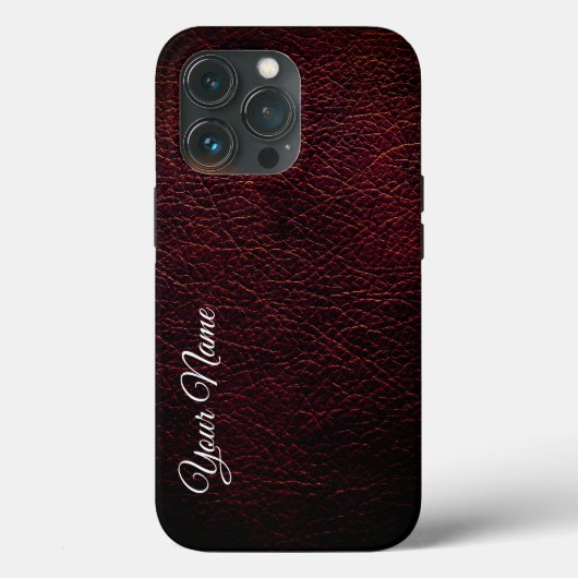 Braunleder Textur Case-Mate iPhone Hülle (Rückseite)