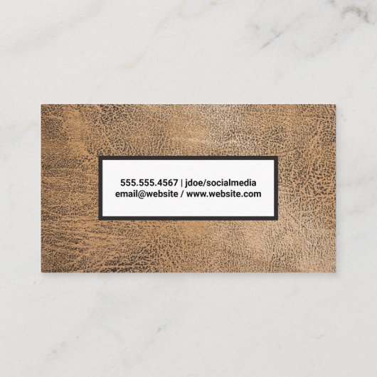 Braunleder Textur Visitenkarte (Rückseite)