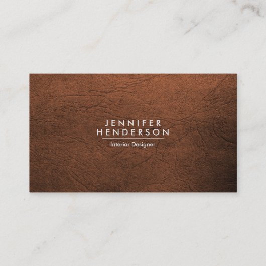 Braunleder Textur Visitenkarte (Vorderseite)