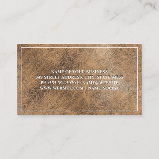 Braunleder Textur Visitenkarte (Rückseite)