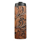 Braunleder Thermosbecher (Vorderseite)