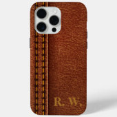 Braunleder wie Monogramm Case-Mate iPhone Hülle (Rückseite)