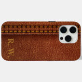 Braunleder wie Monogramm Case-Mate iPhone Hülle (Rückseite (Horizontal))
