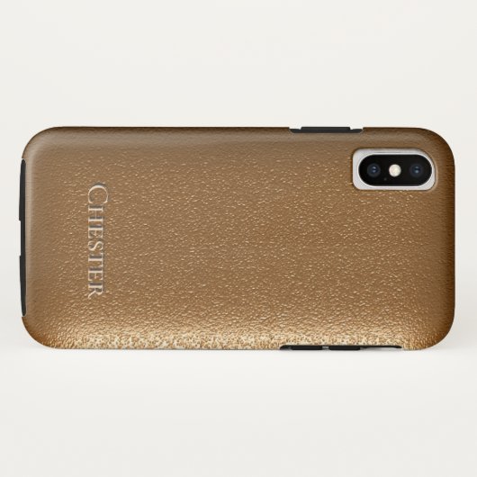 Braunleder wie Textur Personalisiert Case-Mate iPhone Hülle (Rückseite (Horizontal))