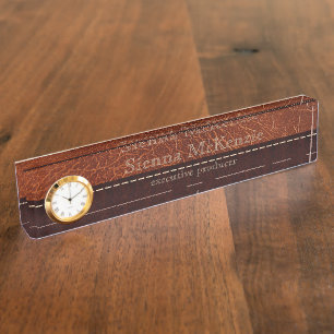 Braunlederlook Namensplakette