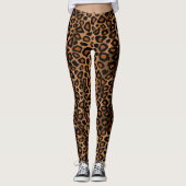 Braunleopard Tierhaut Leggings (Vorderseite)
