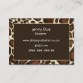 Braunleopardprint Chic Business Cards Visitenkarte (Rückseite)